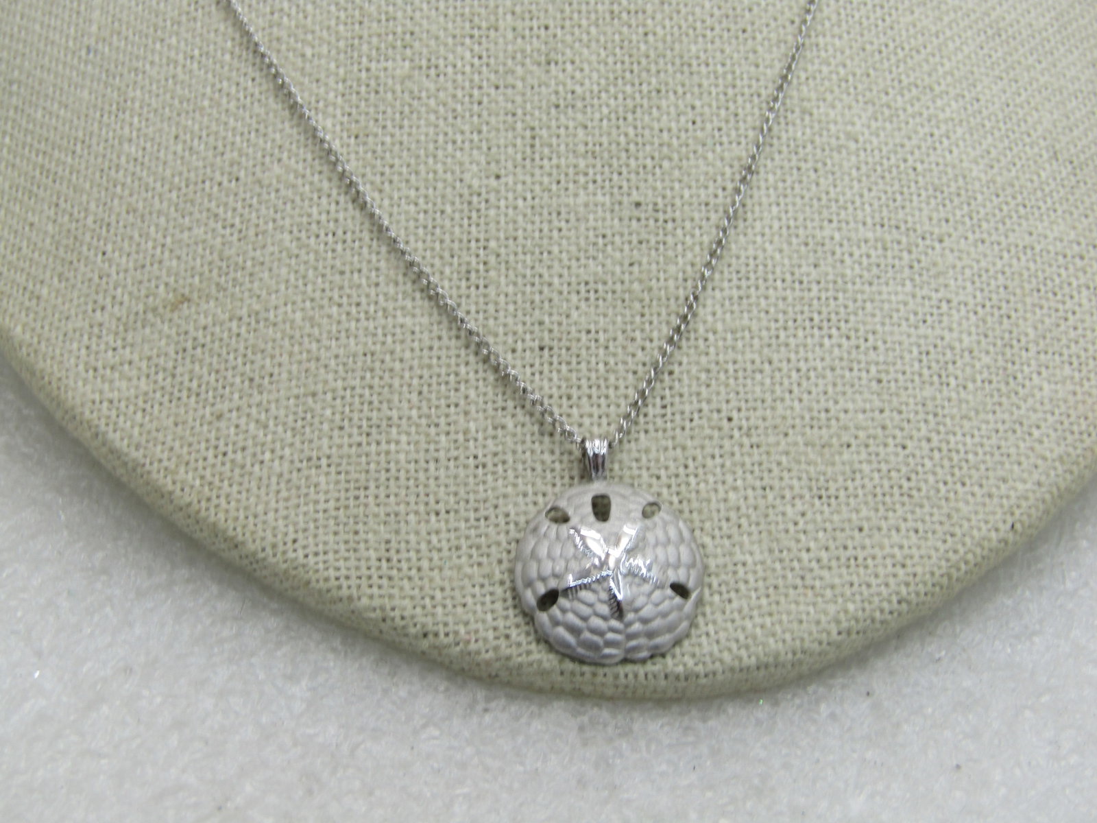 Vintage Sterling Silver Sand Dollar Necklace, 18", Signed B.A.B - 2