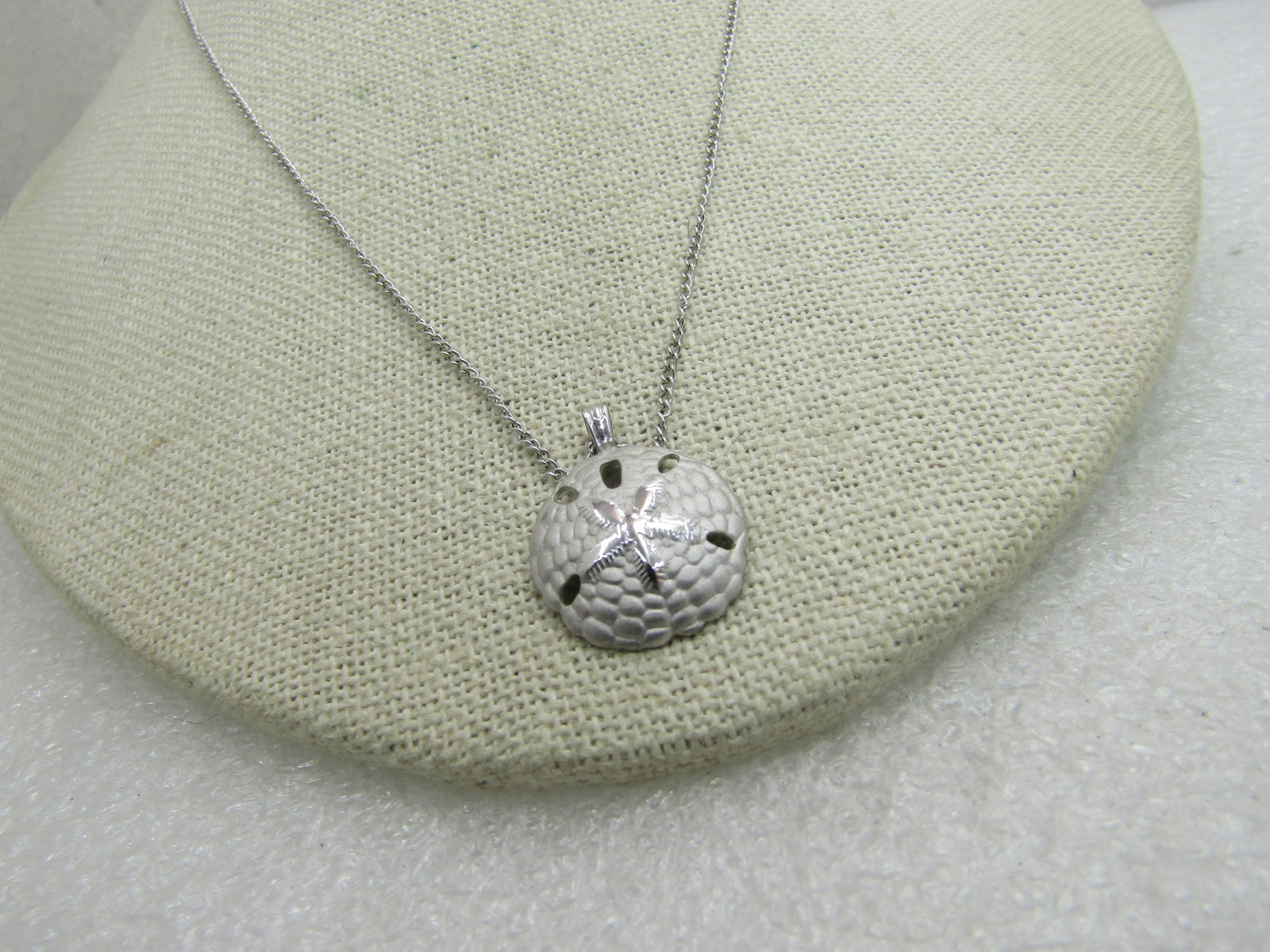 Vintage Sterling Silver Sand Dollar Necklace, 18", Signed B.A.B - 5