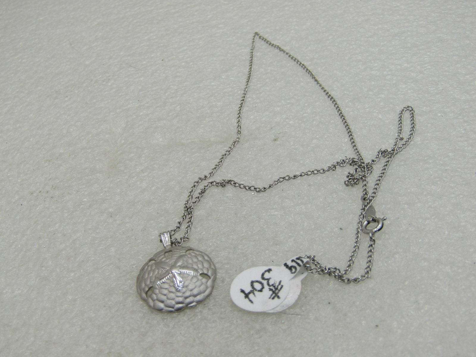Vintage Sterling Silver Sand Dollar Necklace, 18", Signed B.A.B - 7