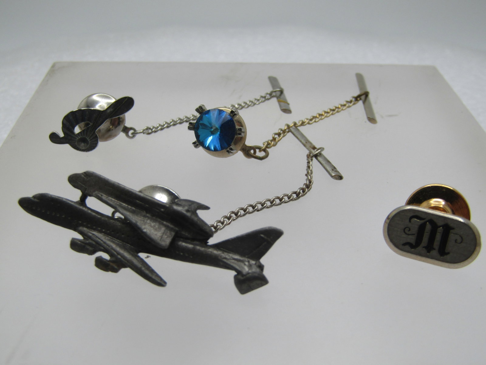 Vintage 4 Tack Pin Lot, Aircraft Shuttle Carrier, Rivoli, Swank, 1960's-1970's (1 of 9)