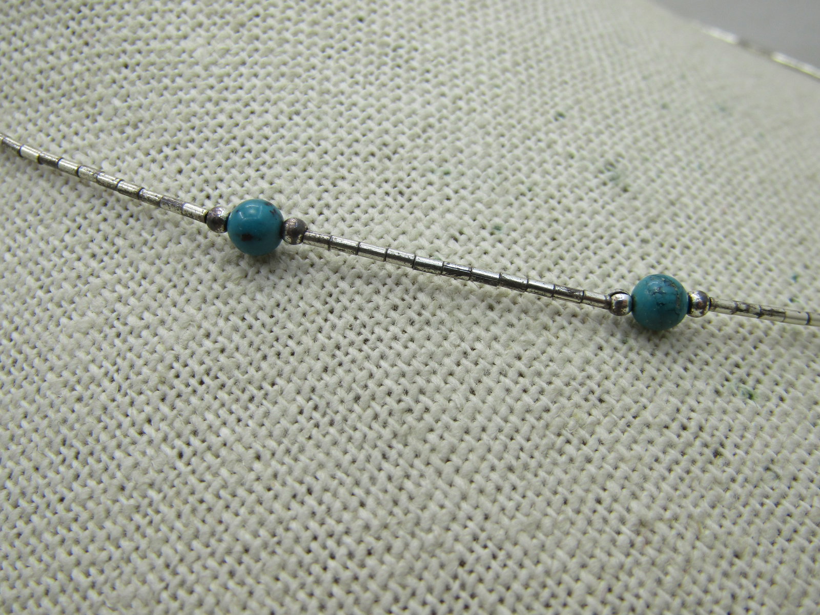 Vintage Southwestern Turquoise Necklace, 16" (NL) - 5