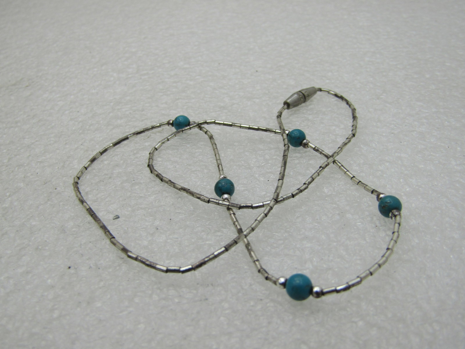 Vintage Southwestern Turquoise Necklace, 16" (NL) - 6