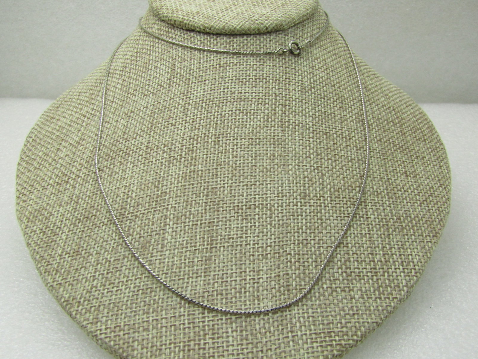 Vintage 30" Silver Tone Snake Chain, Round. 1960's-1970's, NL: Title: Vintage 30" Silver Tone Snake Chain, Round. 1960's-1970's, NL Description: Vintage 30" Silver Tone Snake Chain, Round. 30", 1960's-1970's, It is appx. 1.2mm wide, silver tone with a spring