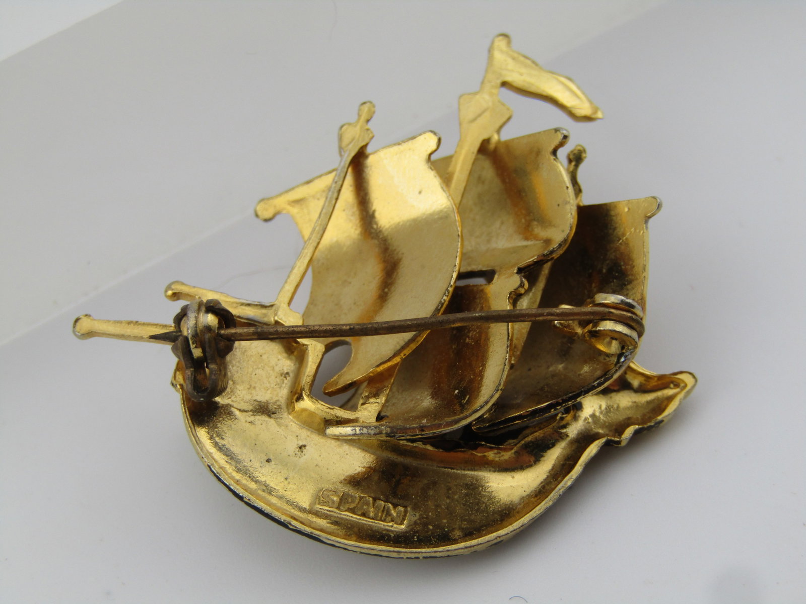 Vintage Damascene Dragon Ship, Spain, 1960's-1970's - 5