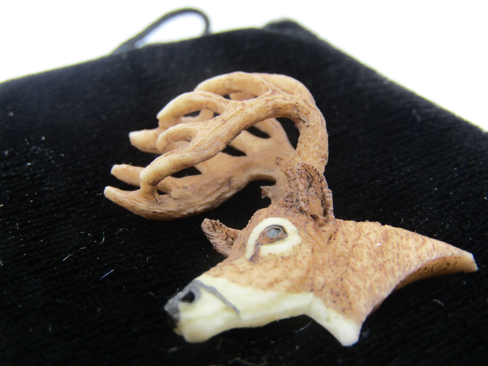 Vintage Carved Deer Buck Head Tack Pin , by Antler Art, Danville, PA - 2