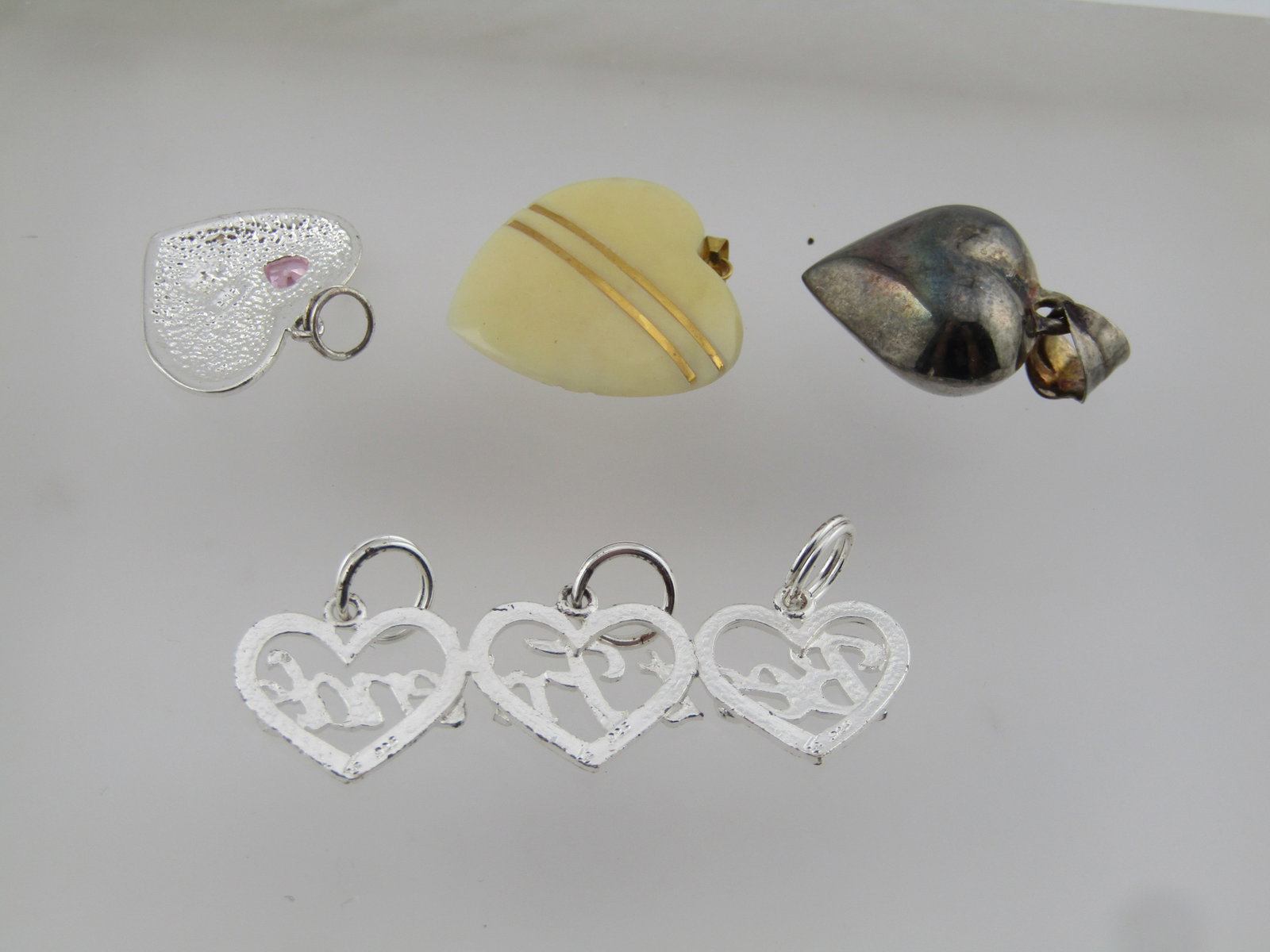 Three Silver Tone Pendants, Best Friends, Heart, Big Sis - 4