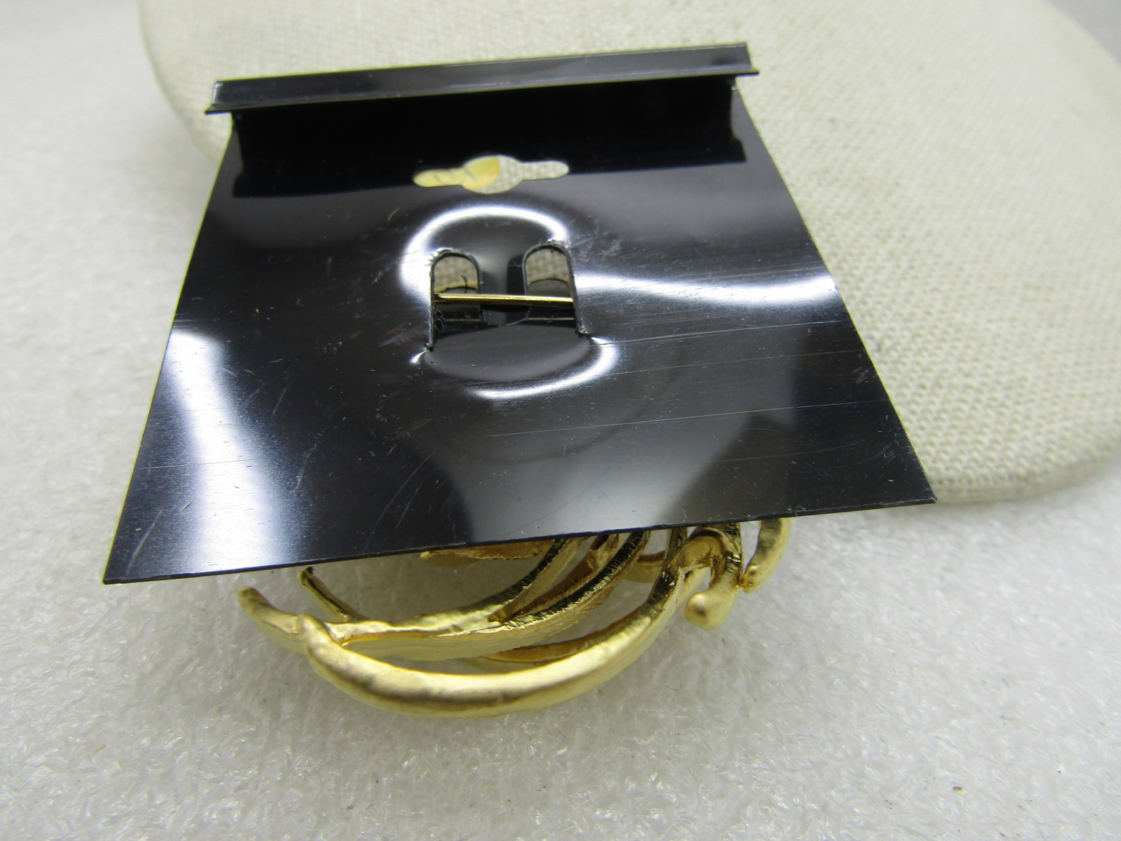 Vintage Tiered Curved Swag Brooch, Gold Tone, - 4
