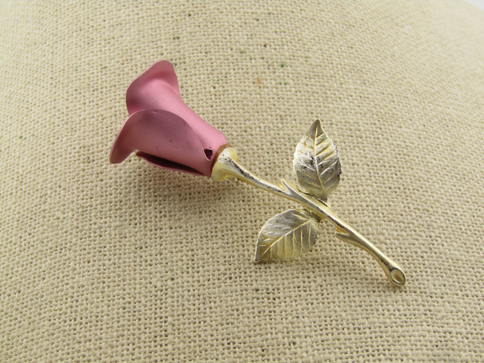 Vintage Avon Pink & Silver Tone Rose Brooch, 1970's-1980's (1 of 4)