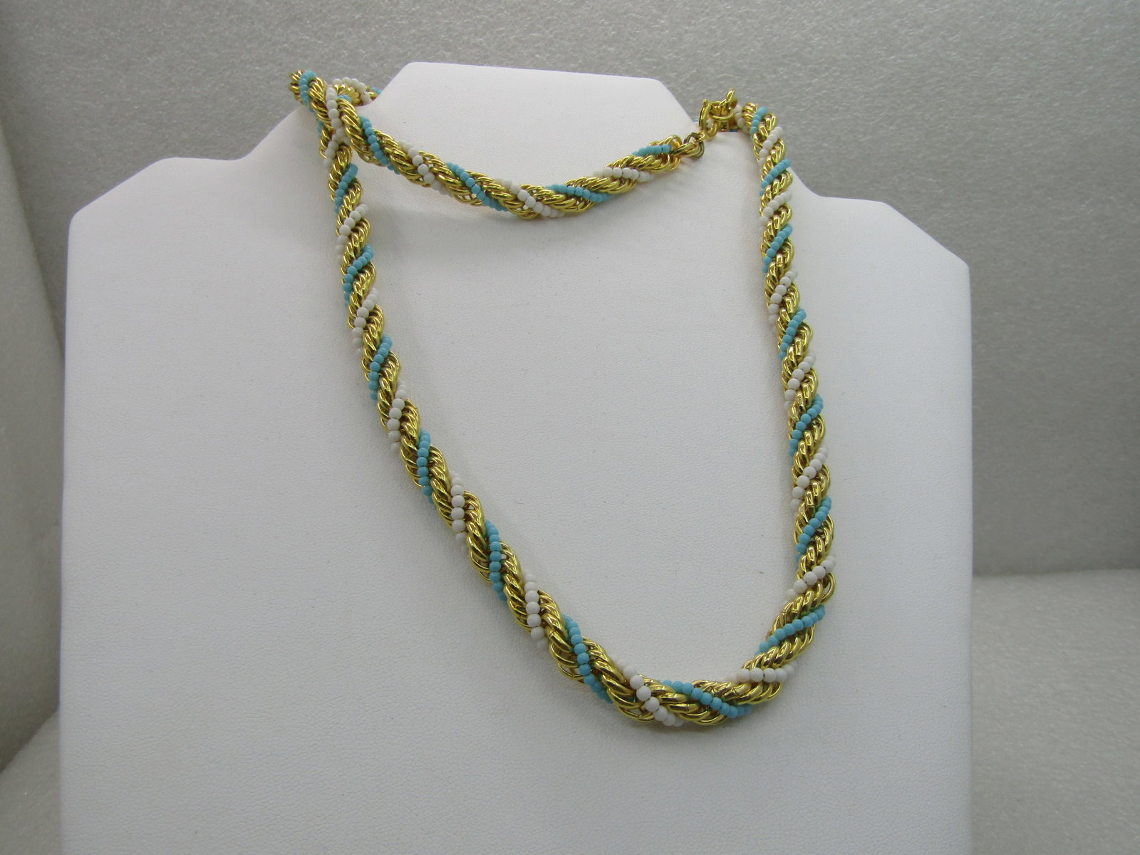 Vintage Carved Floral Tassel Necklace, 2.2mm Beaded, 30", Ivory Colored NL (1 of 6)