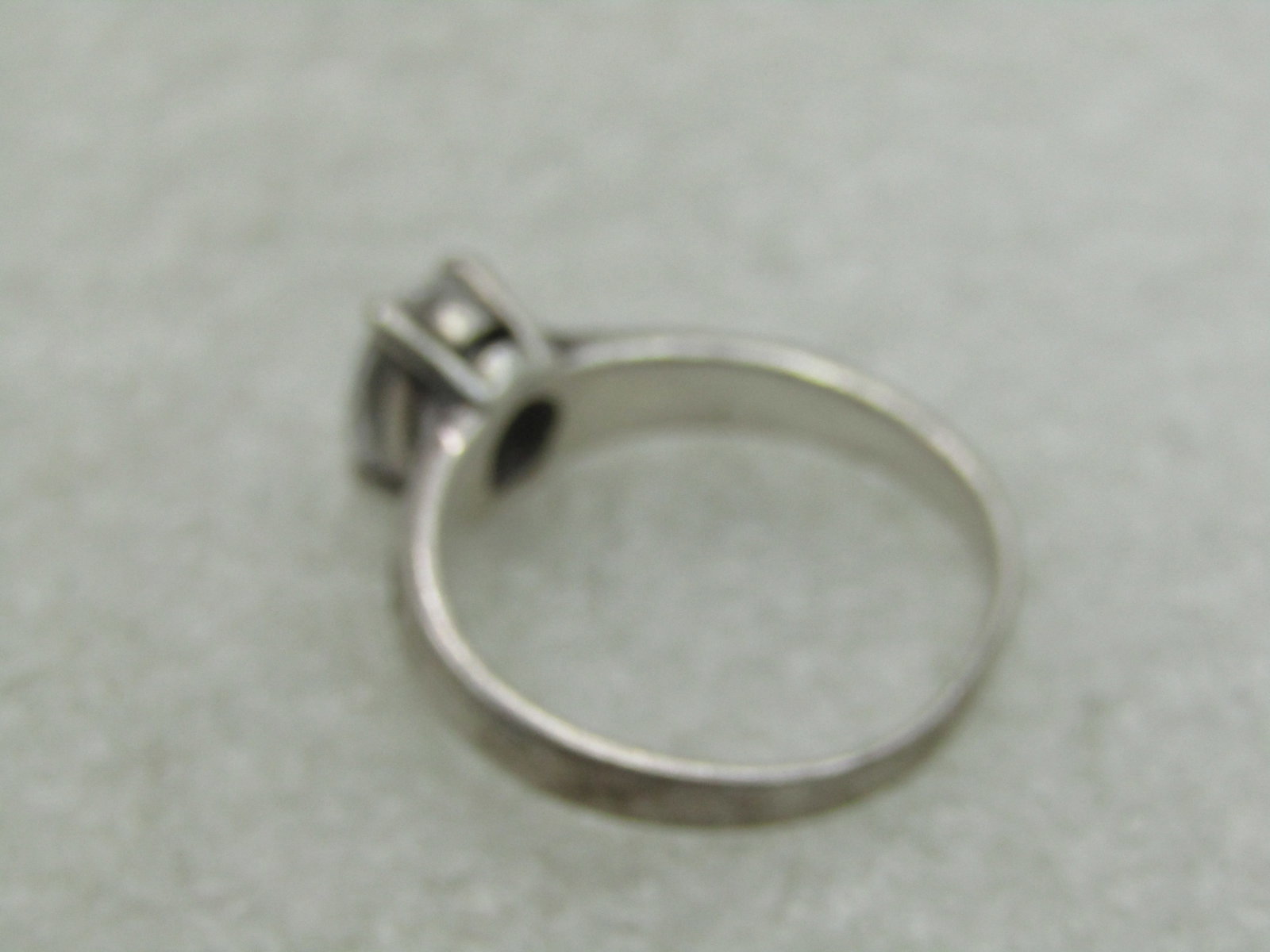 Vintage Sterling Silver Clear Stone & Marcasite Ring, Sz. 8 - 3
