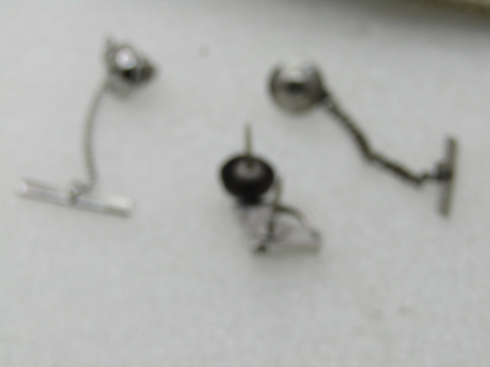 Vintage Pair Tie Tacks, Horse & Black Stone, 1960's-1970's - 4