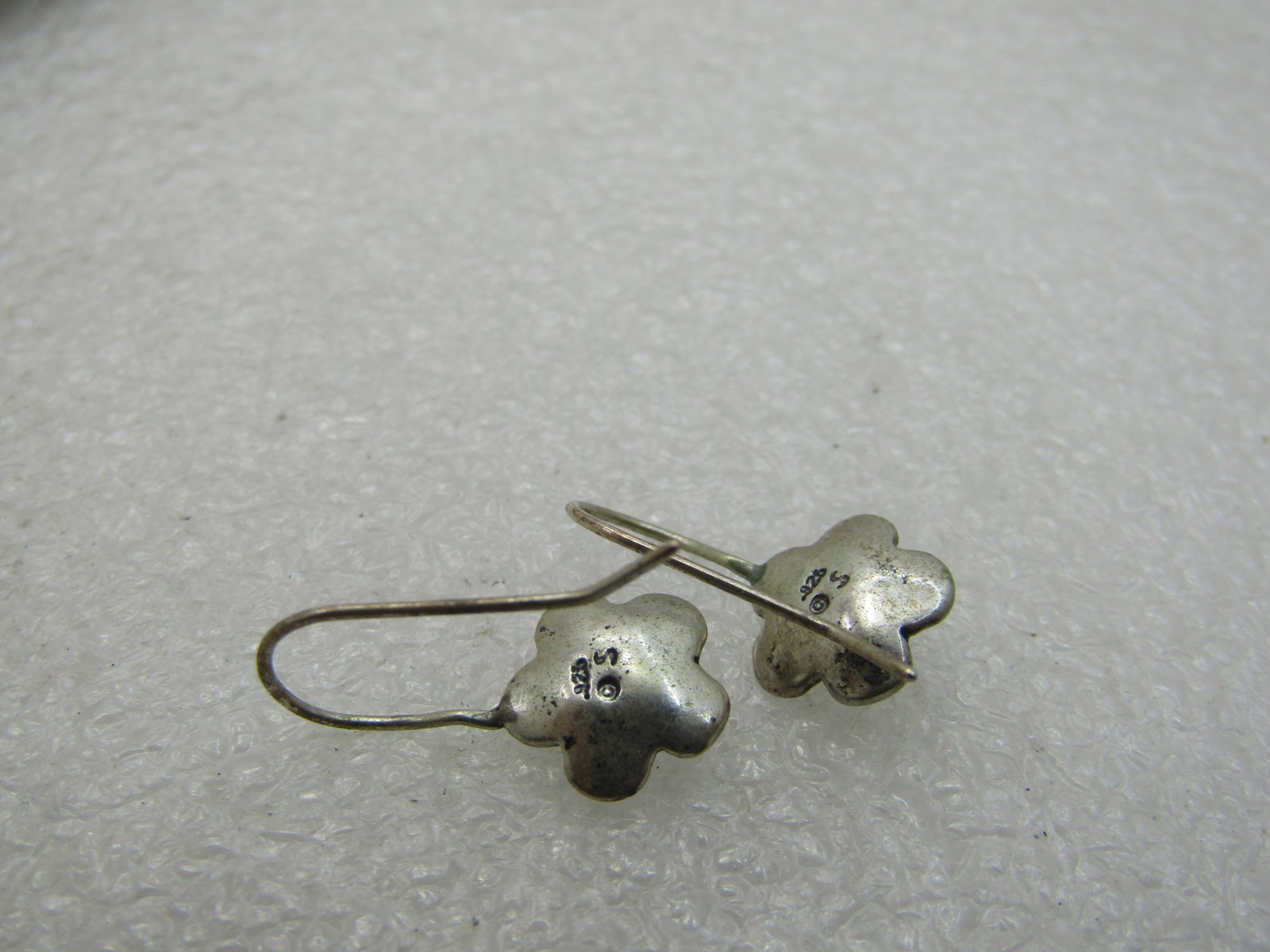 Vintage Sterling Blossom Drop Earrings, 4mm Cultured Pearl - 5
