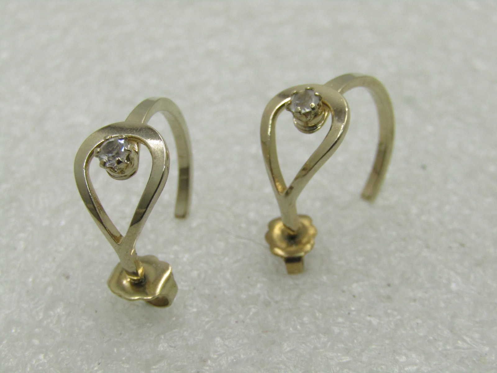 Vintage Avon Rhinestone Hoop Earrings, Pierced, 3/4 hoops, 5/8" Long (1 of 4)