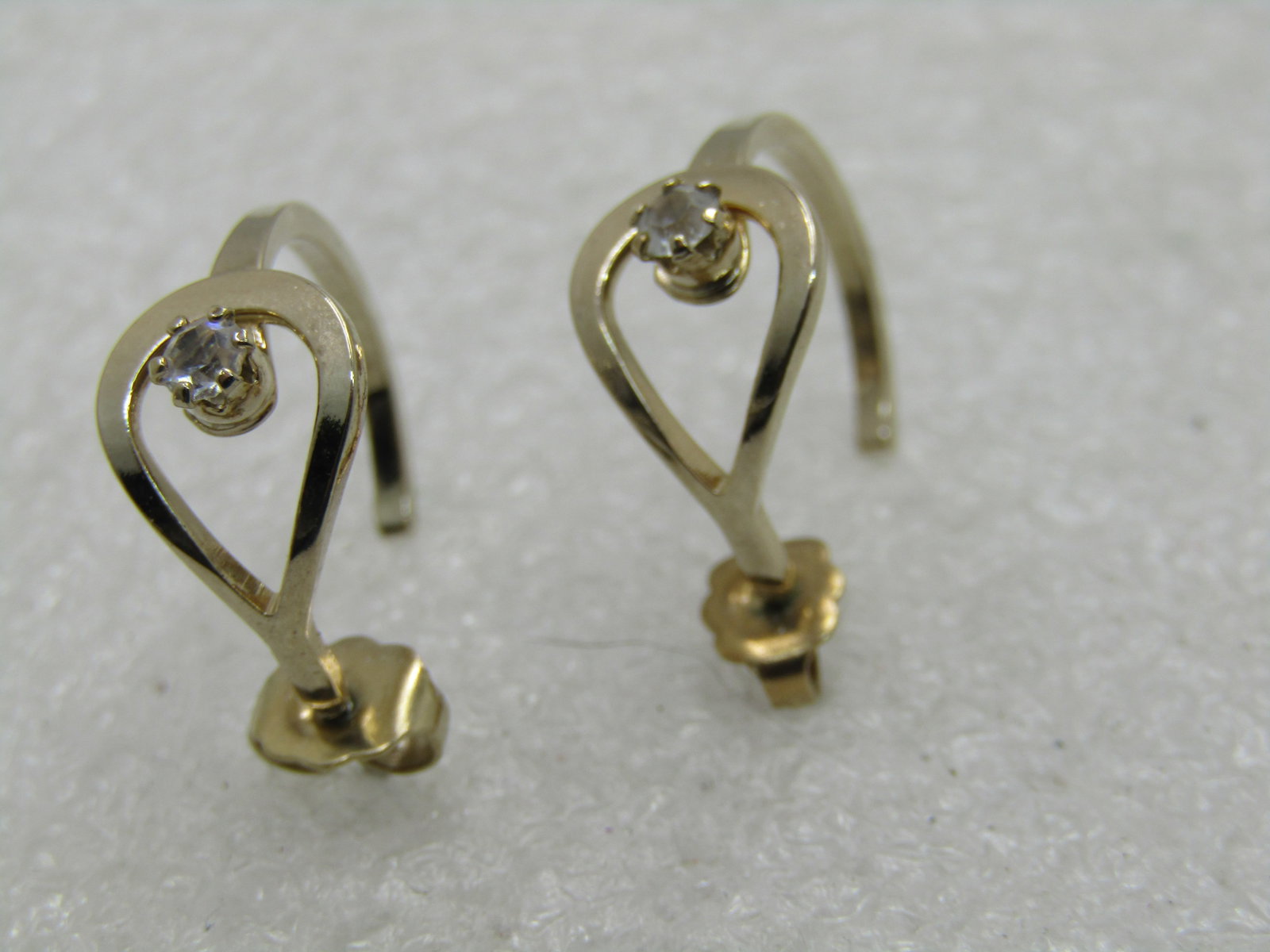Vintage Avon Rhinestone Hoop Earrings, Pierced, 3/4 hoops, 5/8" Long - 2