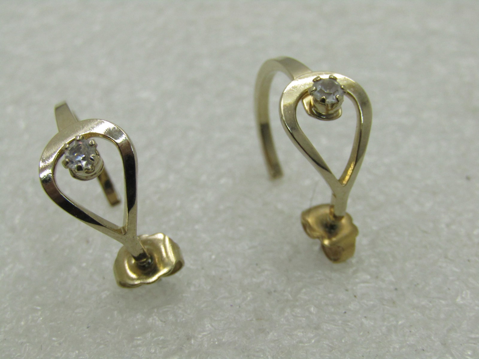 Vintage Avon Rhinestone Hoop Earrings, Pierced, 3/4 hoops, 5/8" Long - 3
