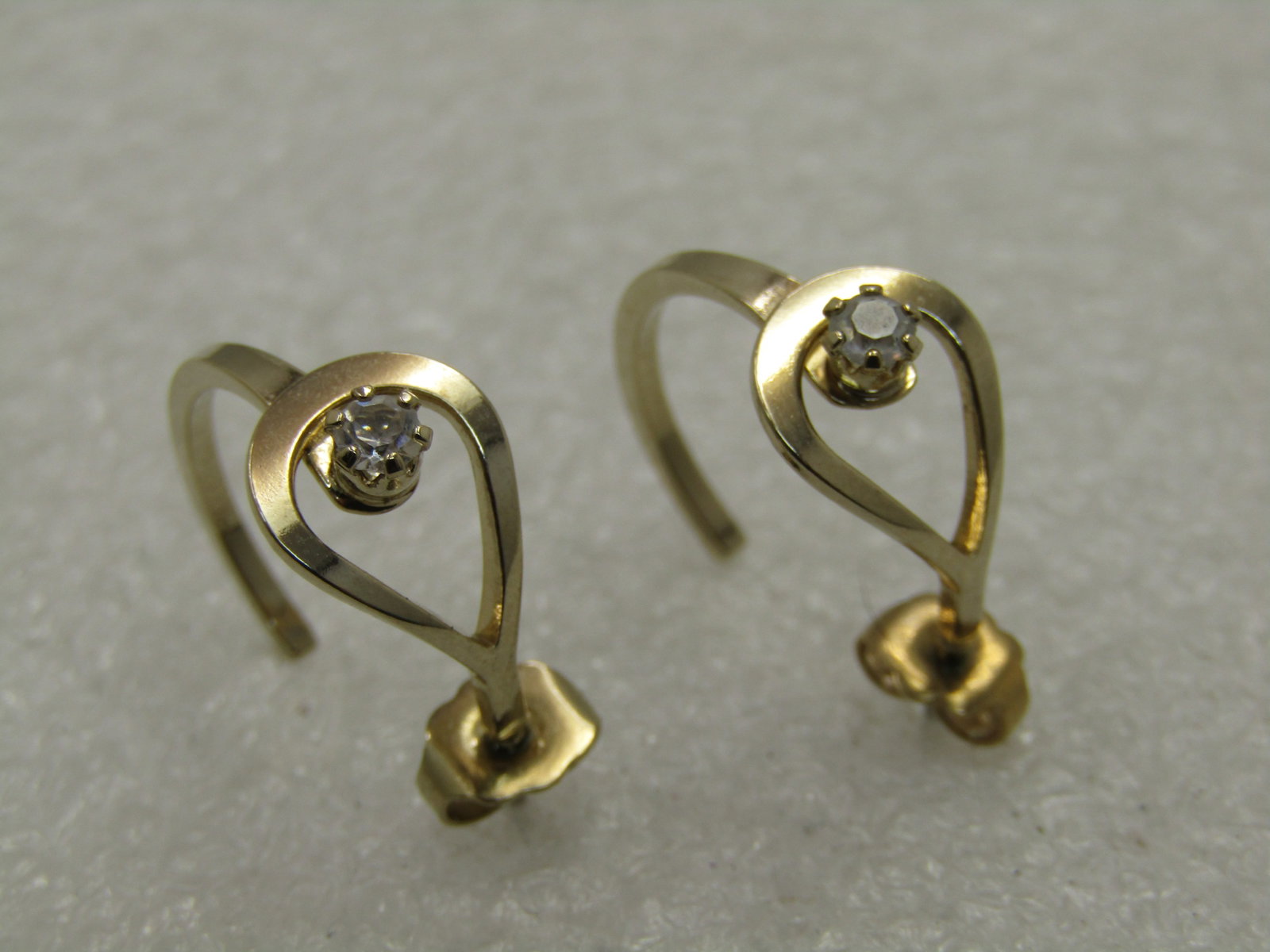Vintage Avon Rhinestone Hoop Earrings, Pierced, 3/4 hoops, 5/8" Long - 4