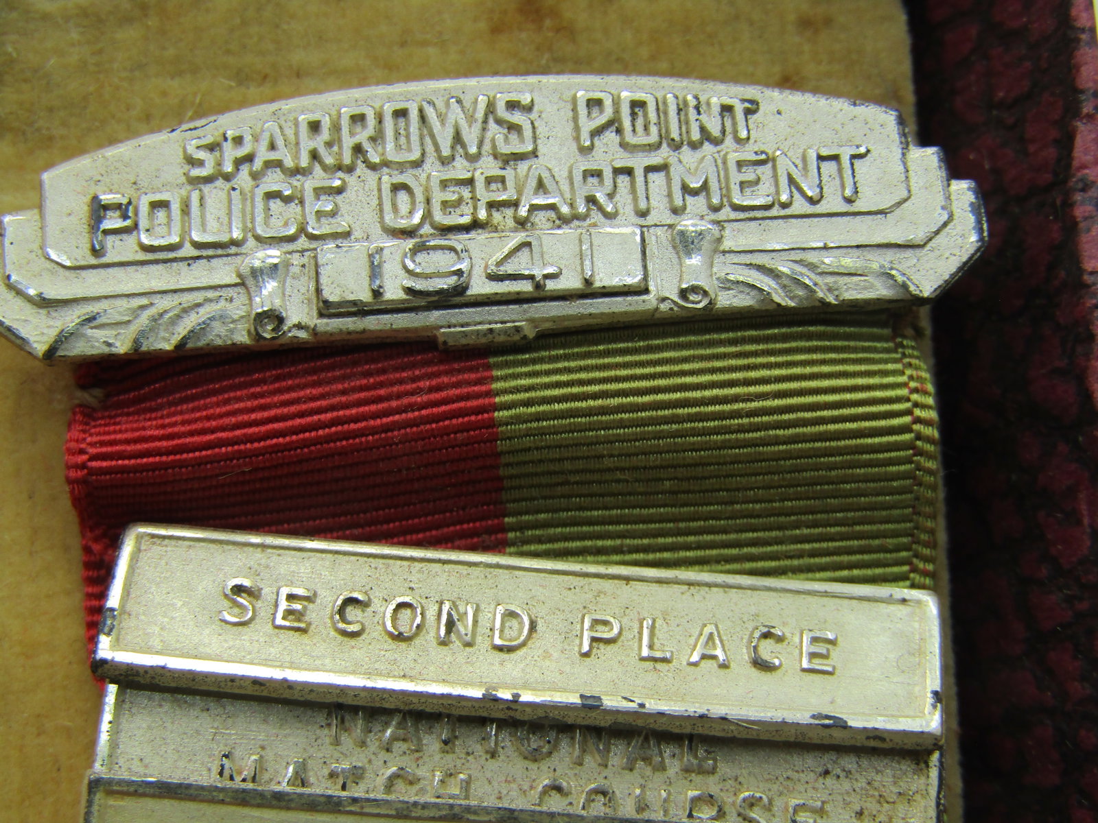 1941 Sterling Sparrows Point Police Shooting Medal with Ribbon, National Match Course, Centerfire - 3