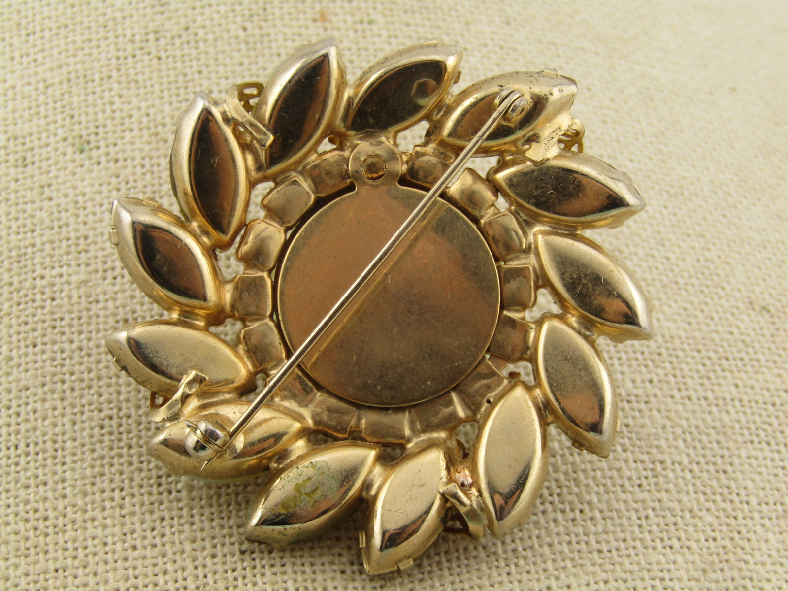 Vintage Rhinestone Faux Pearl Blossom Brooch, 1940's - 5