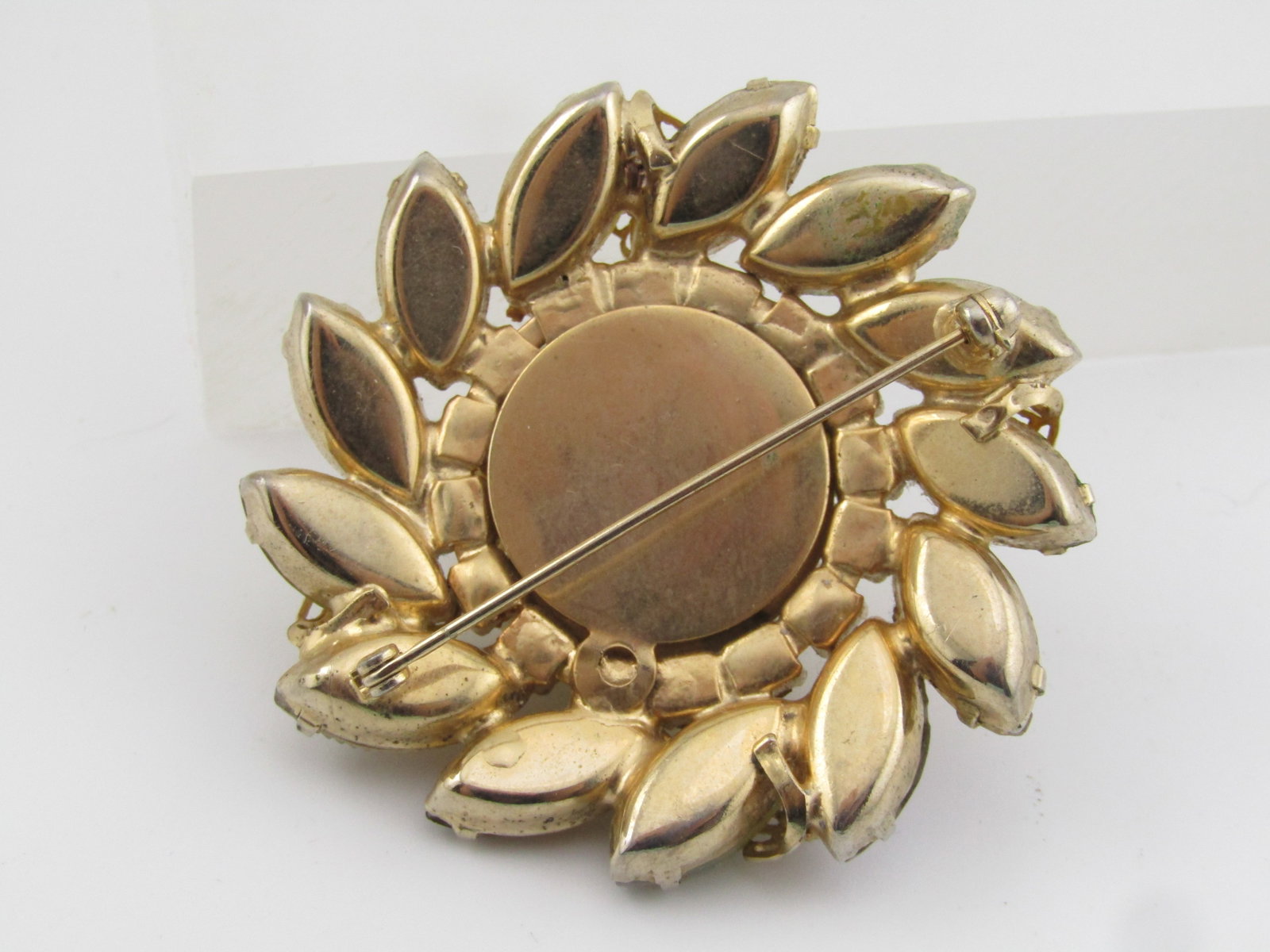 Vintage Rhinestone Faux Pearl Blossom Brooch, 1940's - 7