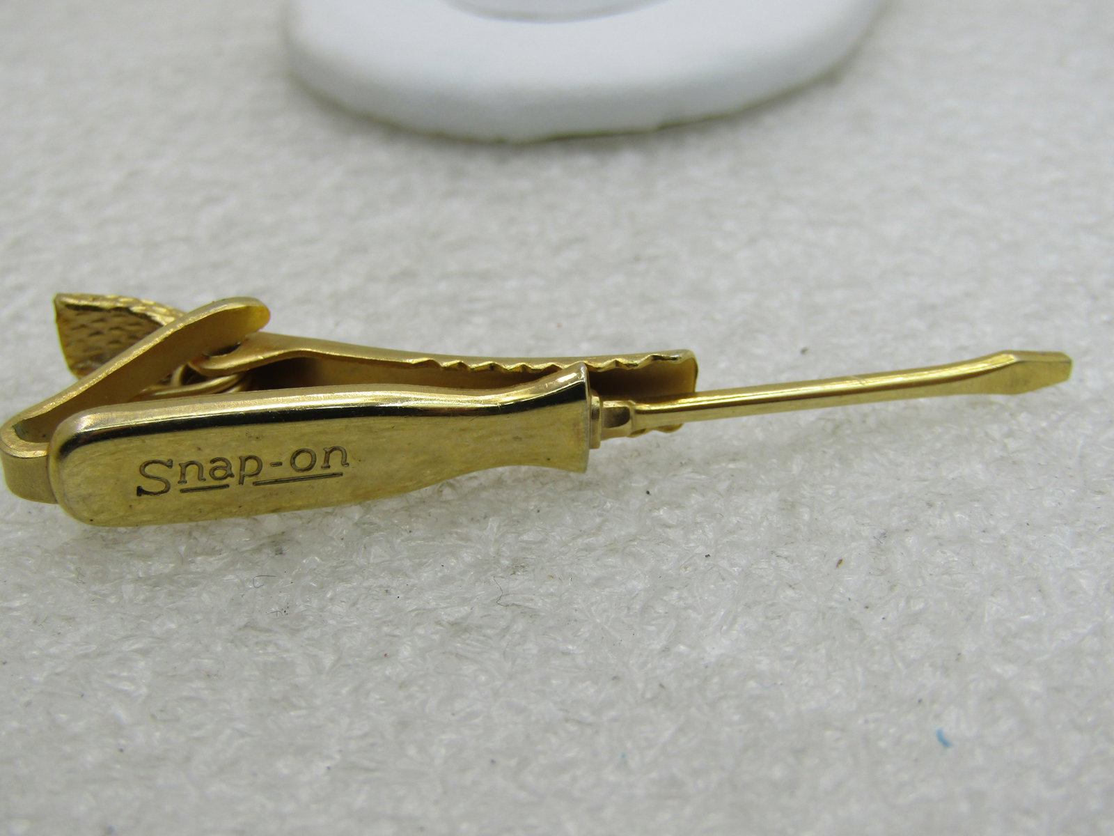 Vintage Snap-On Screwdriver Tie Clasp, Leavens, Gold Tone - 2