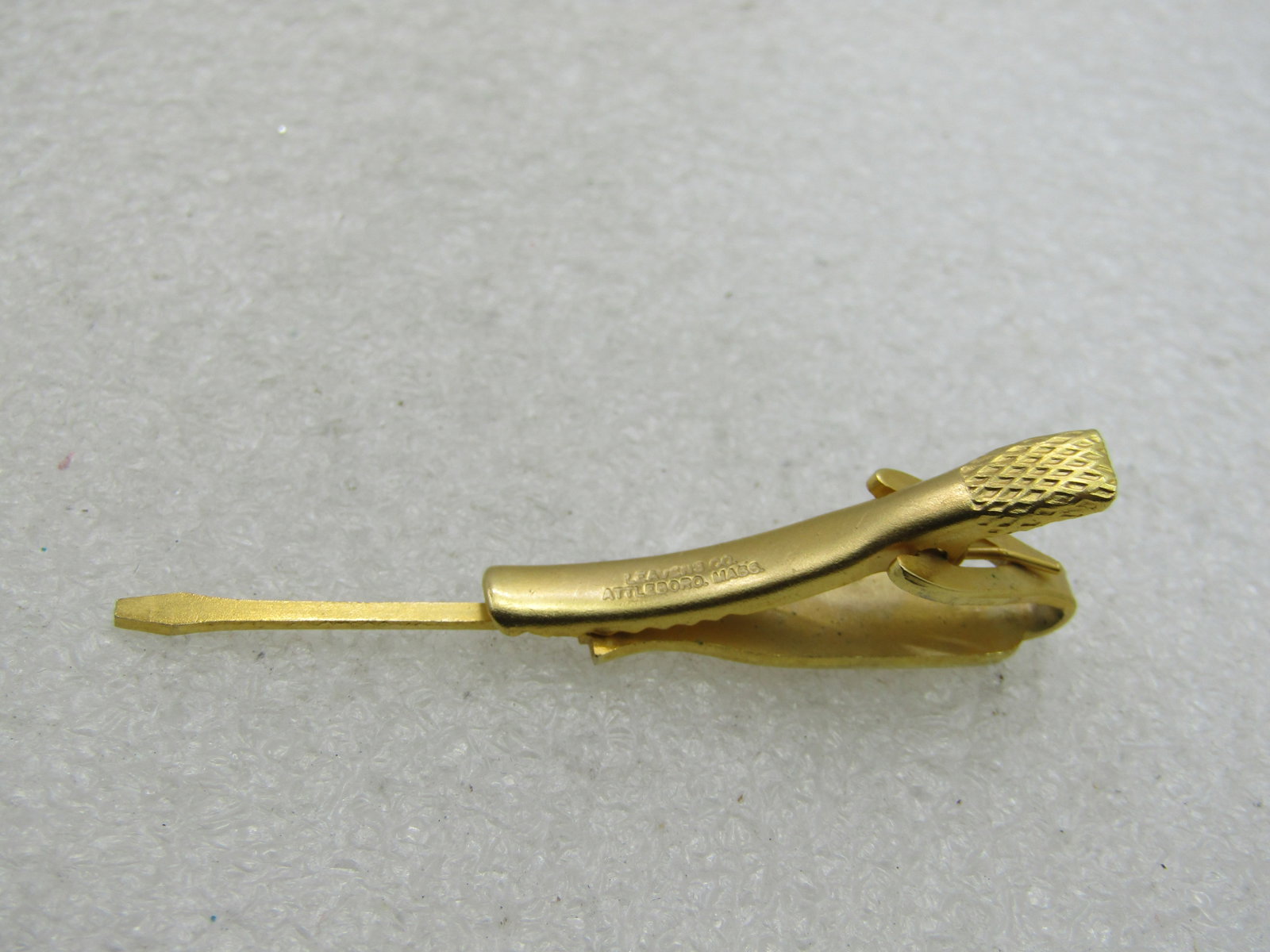 Vintage Snap-On Screwdriver Tie Clasp, Leavens, Gold Tone - 5