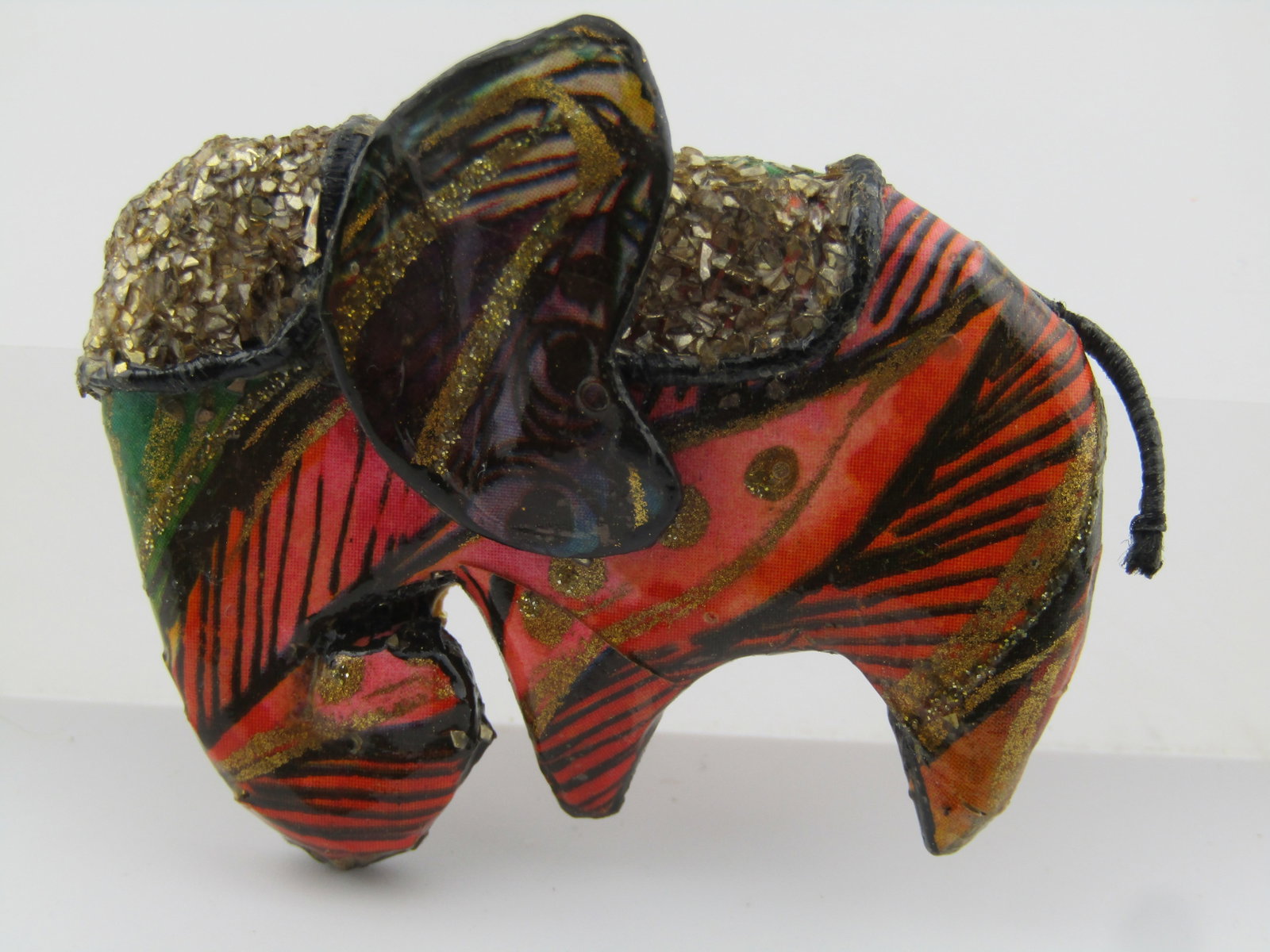Vintage Handmade Elephant Brooch, 1980's (1 of 7)