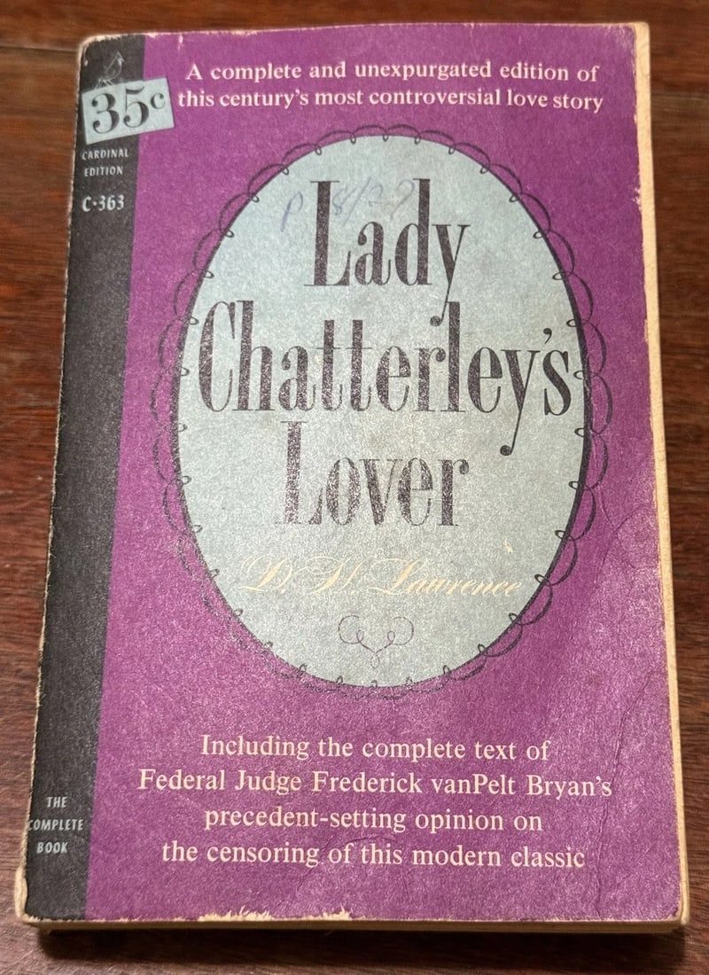 DH LAWRENCE LADY CHATTERLEY’S LOVER Cardinal 1st Edition 4th Printing 1959 Good (1 of 5)