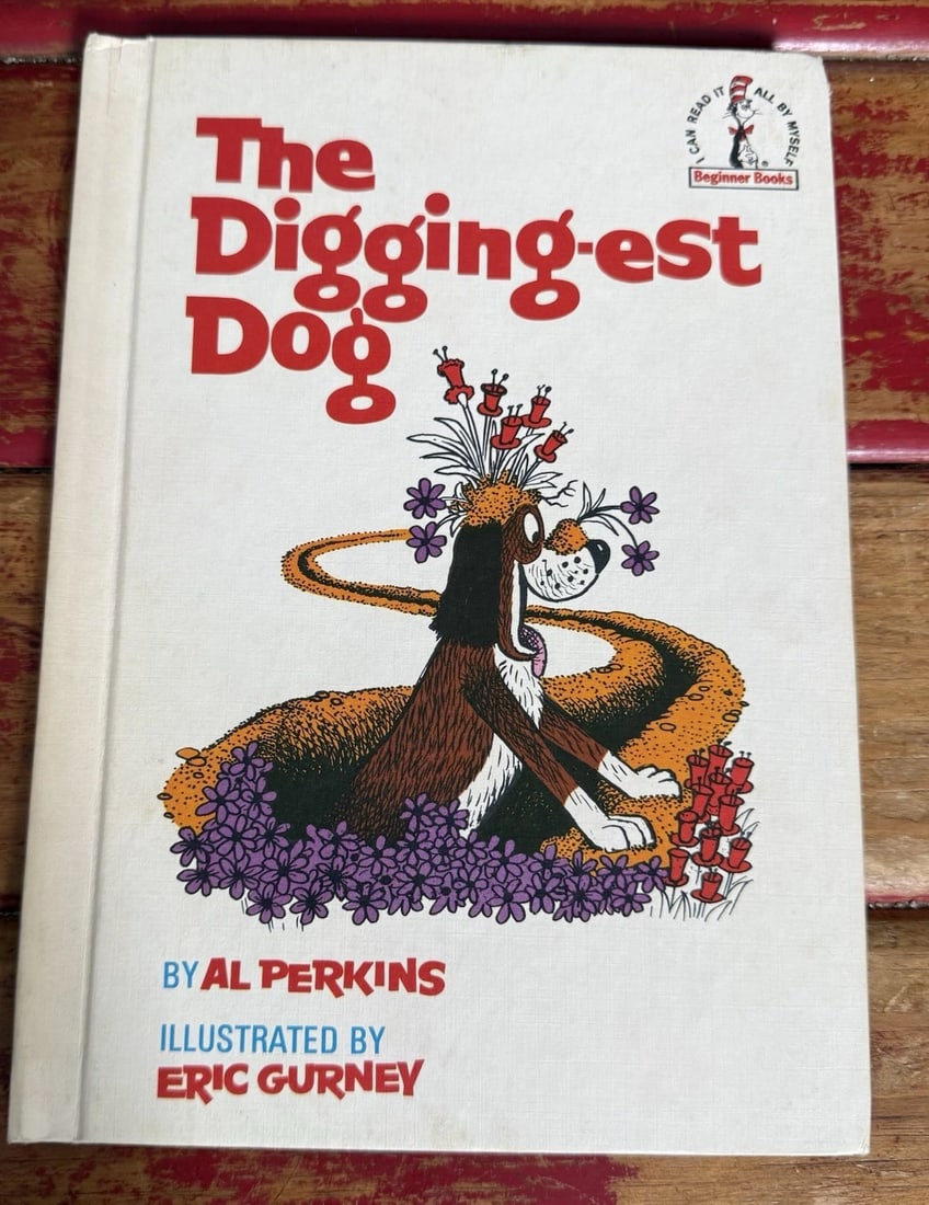 The Digging-est Dog 1967 Vintage Dr. Seuss Al Perkins Book Club Very Good+ (1 of 10)