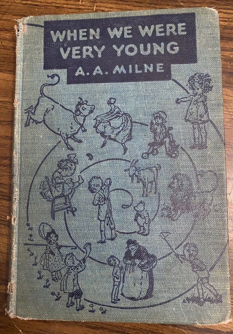 When We Were Very Young by A A Milne 1942 USA: When We Were Very Young by A A Milne 1942 1st/231st Printing. HC Illustrated. Rare edition. By the author of “Winnie The Pooh”. Acceptable condition. Writing on ffep, half title page, book