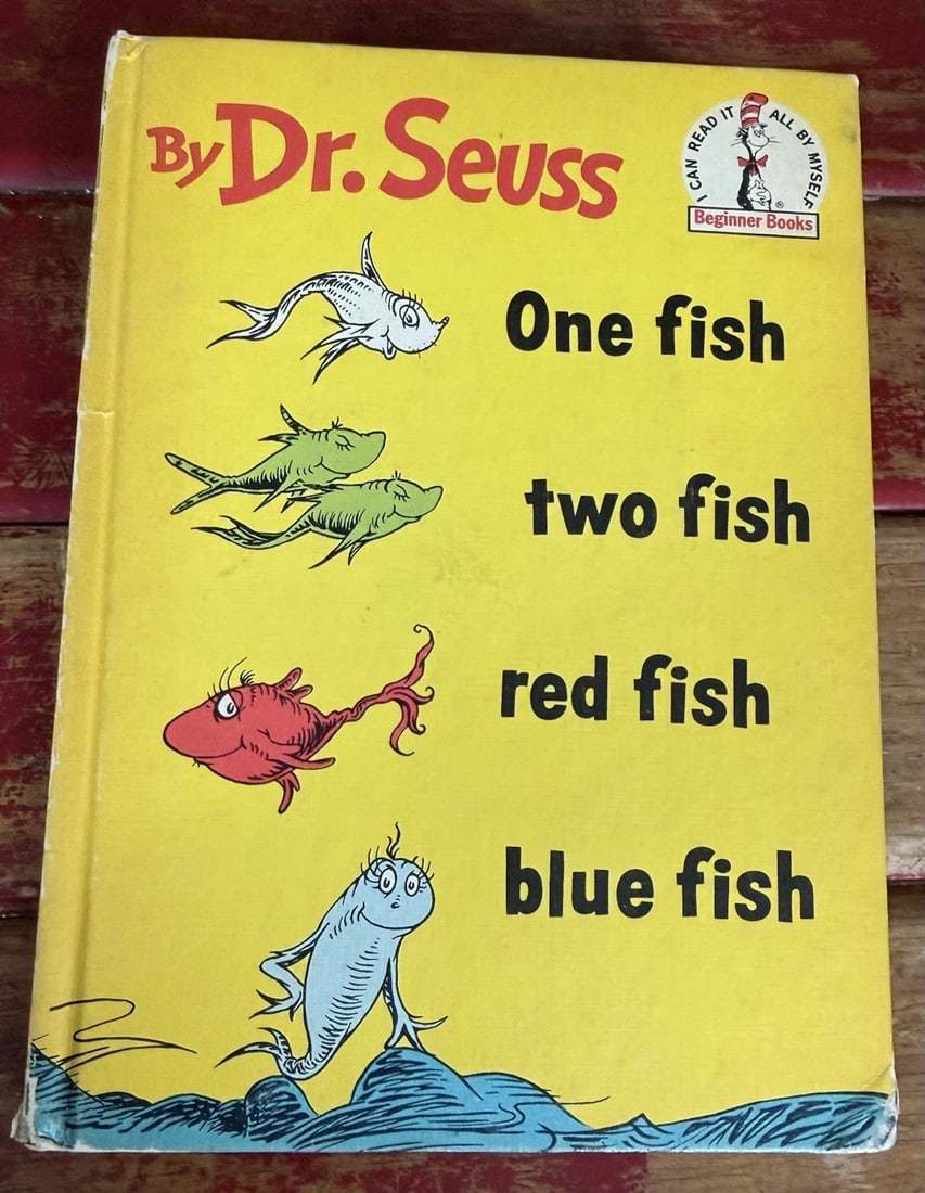 1960 One Fish Two Fish Red Fish Blue Fish Dr. Seuss 1st BC Ed 1st Print VGood (1 of 12)