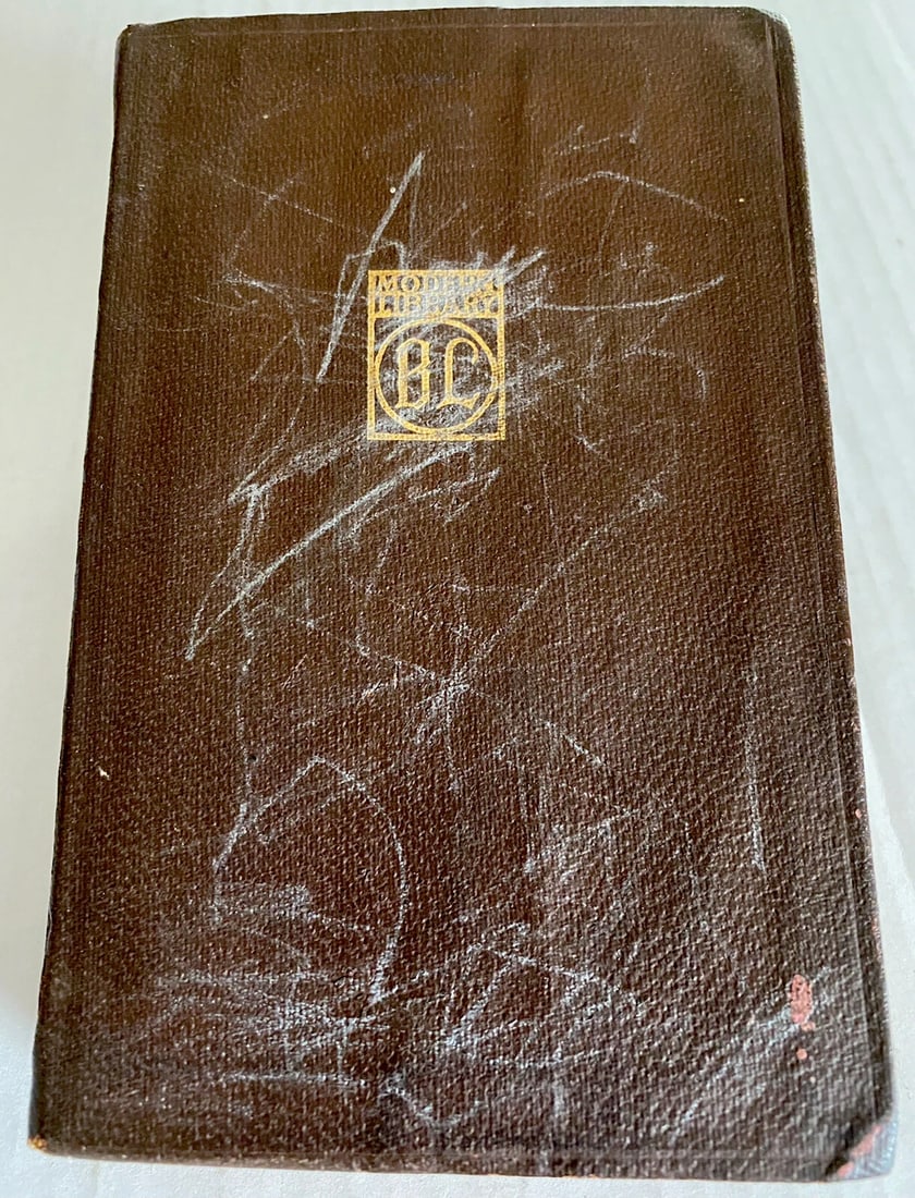 The Way of All Flesh by Samuel Butler published by modern library 1919: The Way of All Flesh by Samuel Butler published by Modern Library, NY, 1919. Leather binding, decorated endpapers. Brown leather cover, gilt title to spine, publisher logo in gilt on cover. Pencil scr