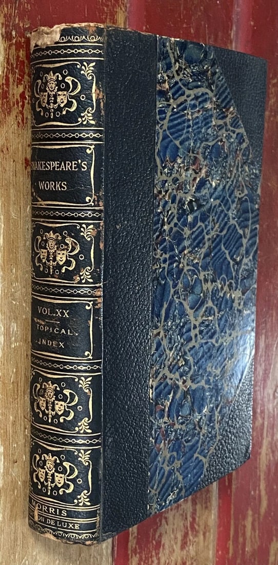Shakespeare’s Works Elgin Ed. Deluxe Vol. XX Index 1901 #360/1000 Morris: The product is a deluxe edition of Shakespeare's works, specifically Volume XX of the Elgin Edition published by John D. Morris & Company in 1901. This edition in an Index and is numbered as #360 of 1