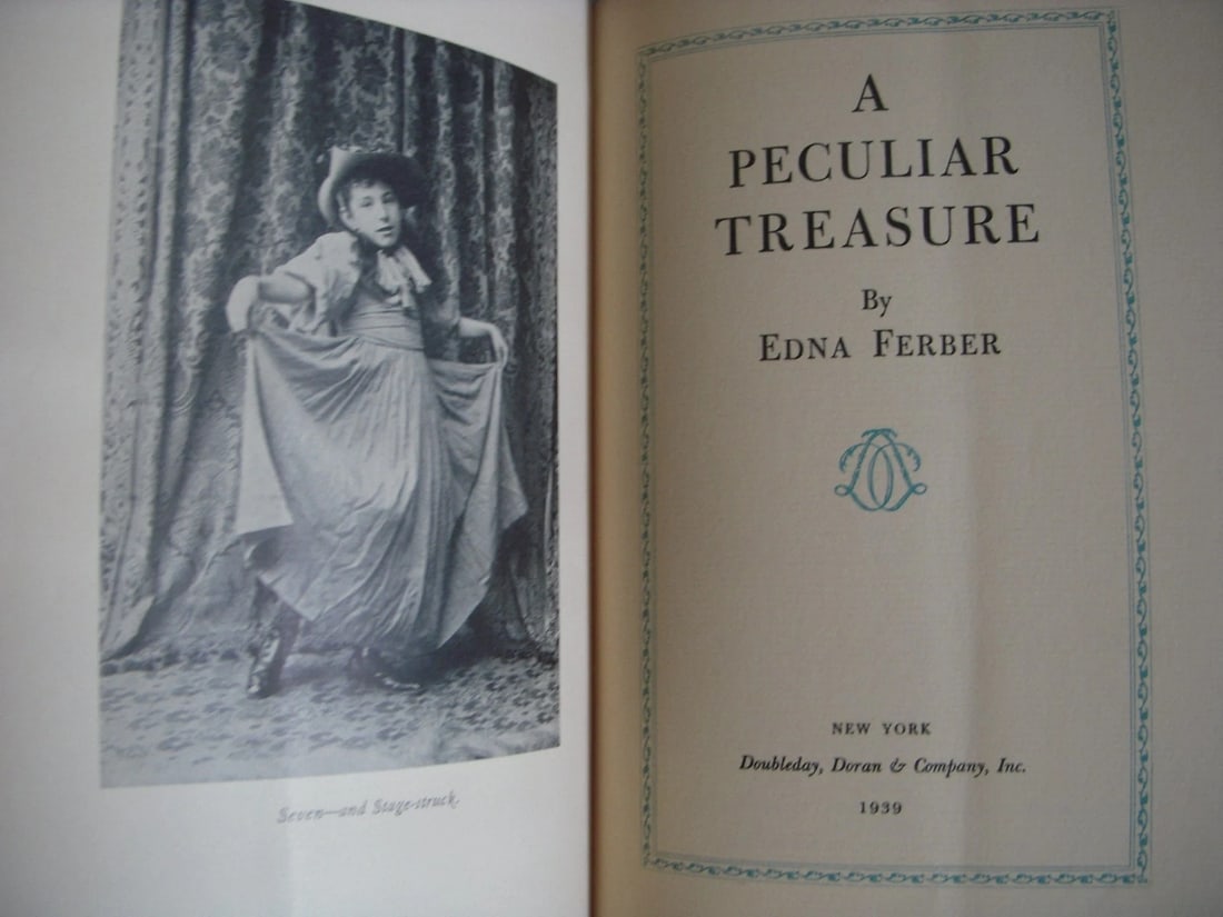 A Peculiar Pleasure Edna Ferber 1939 1st Edition After DeLuxe Ed. HC No DJ Illus (1 of 11)