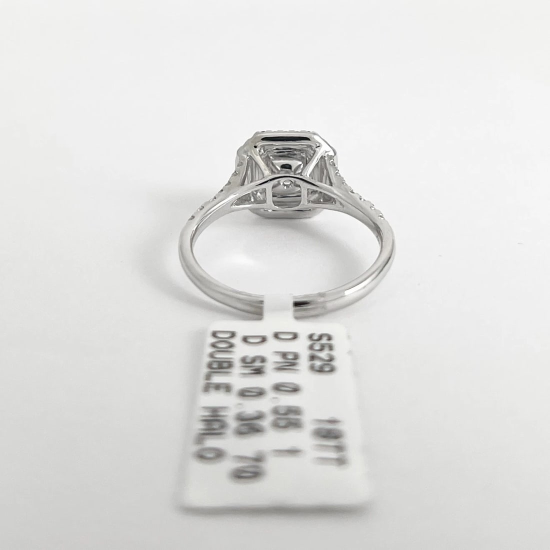 Princess Cut Pink Diamond Cushion Halo Engagement Ring 18K White Gold, 1.05 CTW - 6