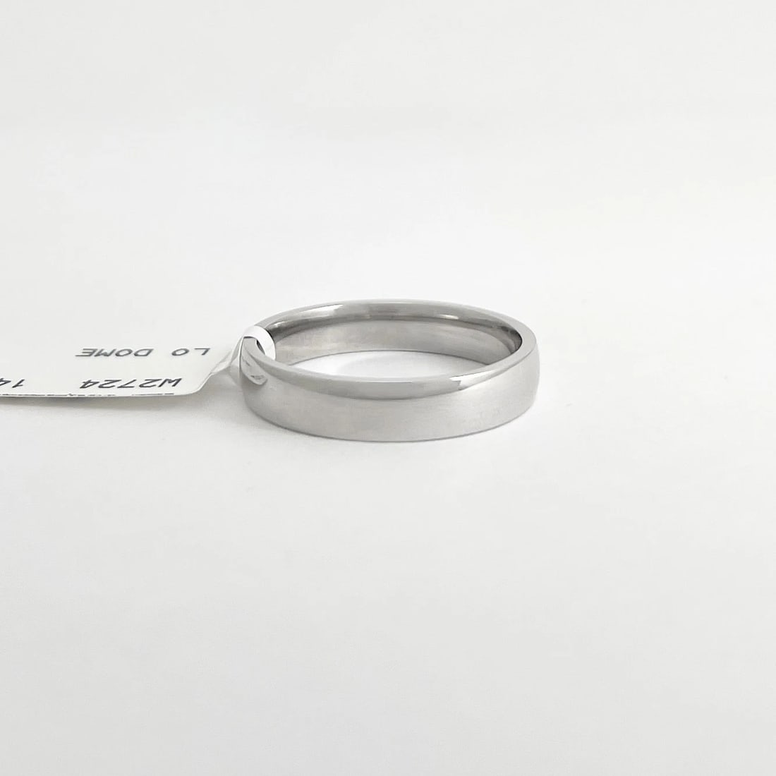Men's Comfort Fit Classic Plain Wedding Band Ring 14K White Gold Size 8, 4 mm - 5