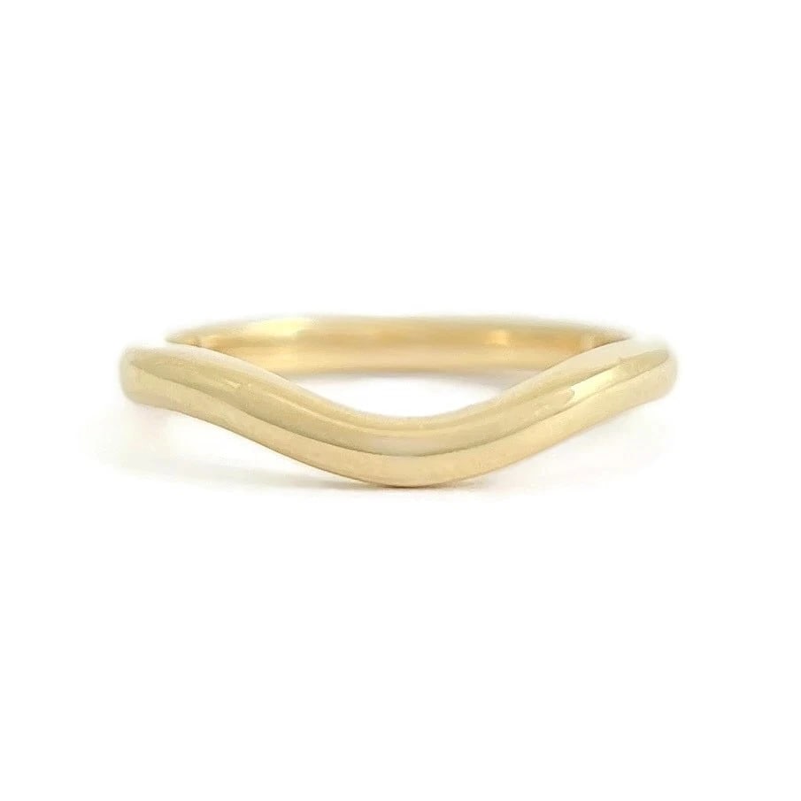 Curved Nesting Wedding Band Ring 14K Yellow Gold, Size 6 (1 of 6)