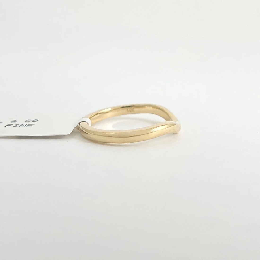 Curved Nesting Wedding Band Ring 14K Yellow Gold, Size 6 - 6