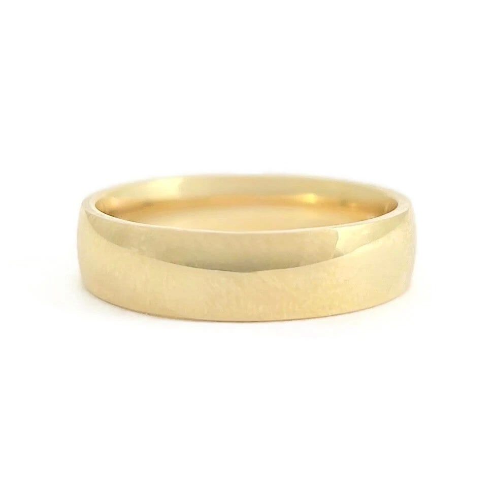 Men's Comfort Fit Classic Plain Wedding Band Ring 14K Yellow Gold Size 8, 5 mm (1 of 5)