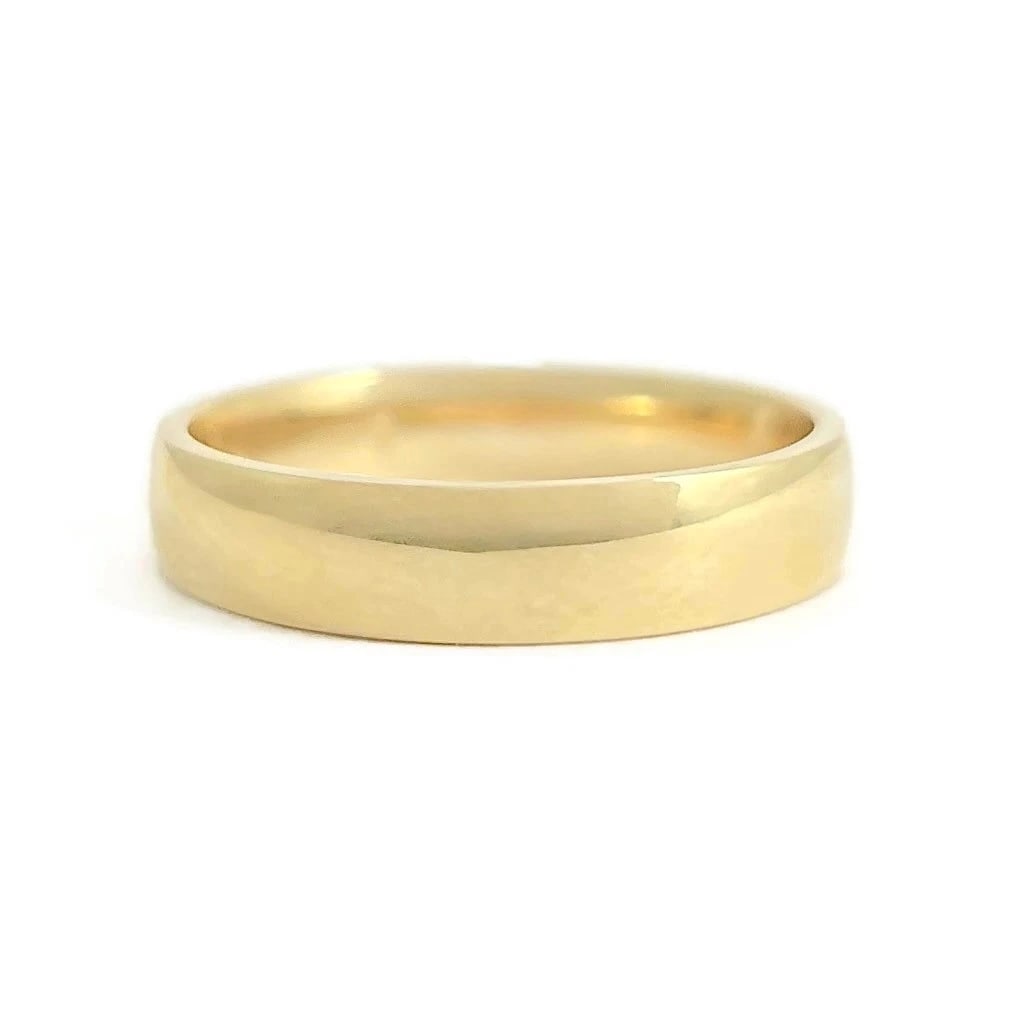 Men's Comfort Fit Plain Wedding Band Ring 14K Yellow Gold, Size 9.5, 4.5 mm (1 of 5)