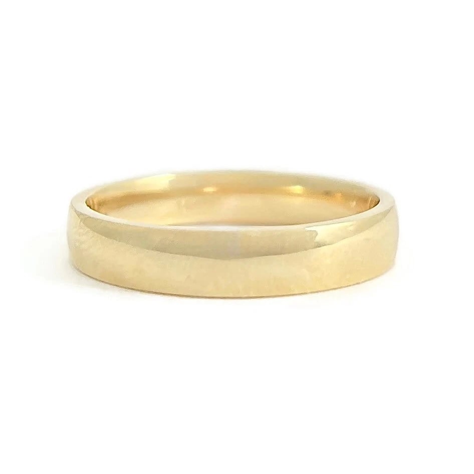 Men's Comfort Fit Plain Wedding Band Ring 14K Yellow Gold, Size 9, 4 mm (1 of 5)