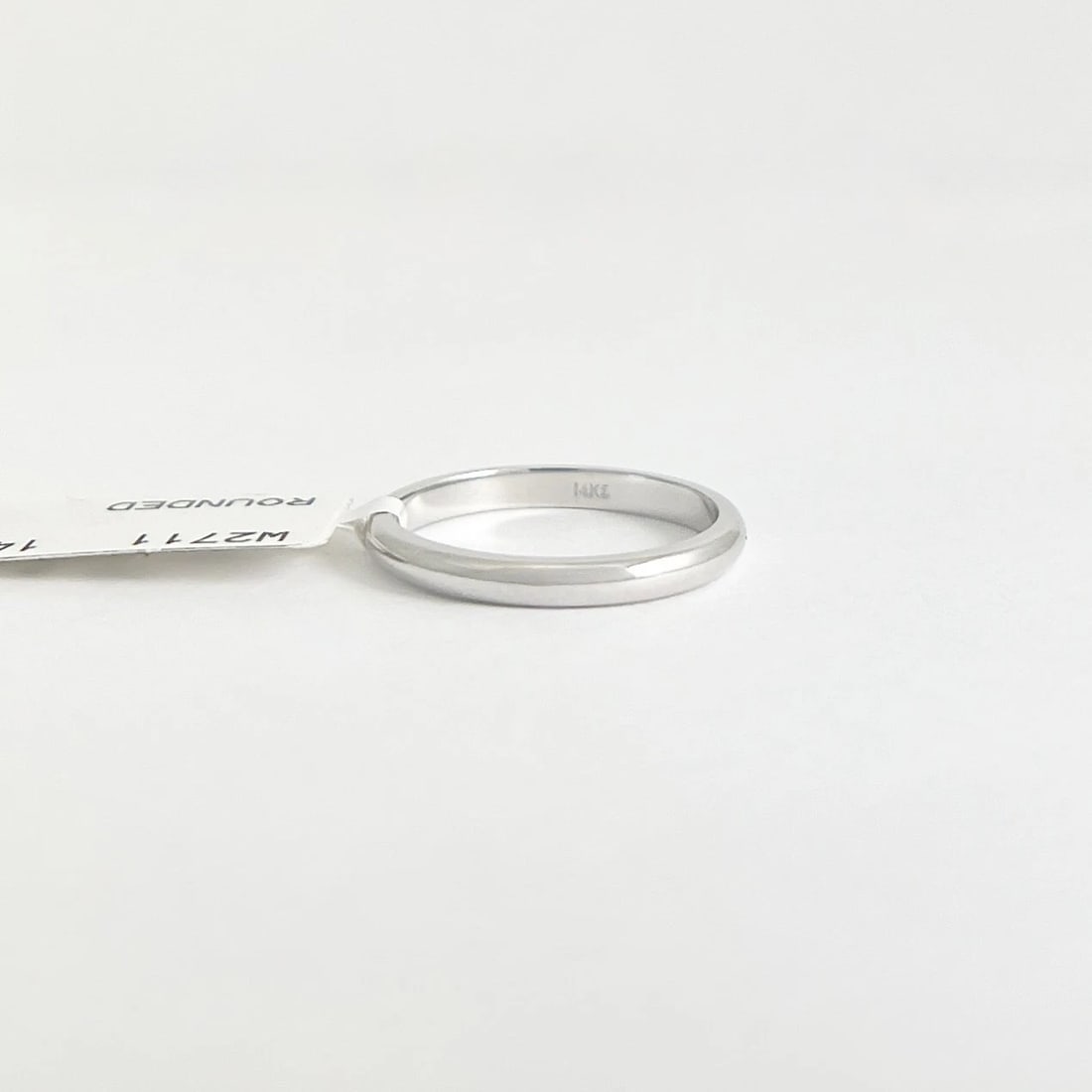Thin Plain Classic Rounded Wedding Band Ring 14K White Gold, Size 4.5, 2.2 mm - 6