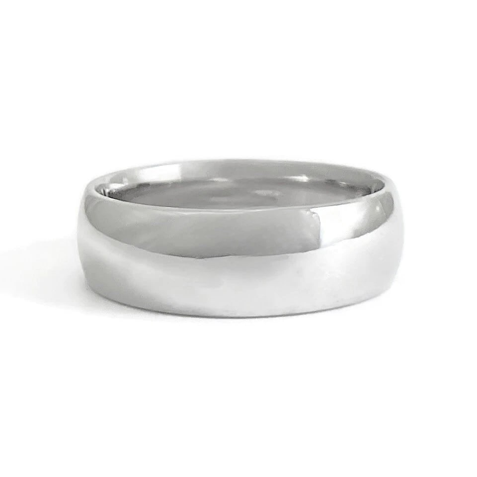 Men's Wide Classic Comfort Fit Wedding Band Ring 14K White Gold, Size 10.5, 7 mm (1 of 6)