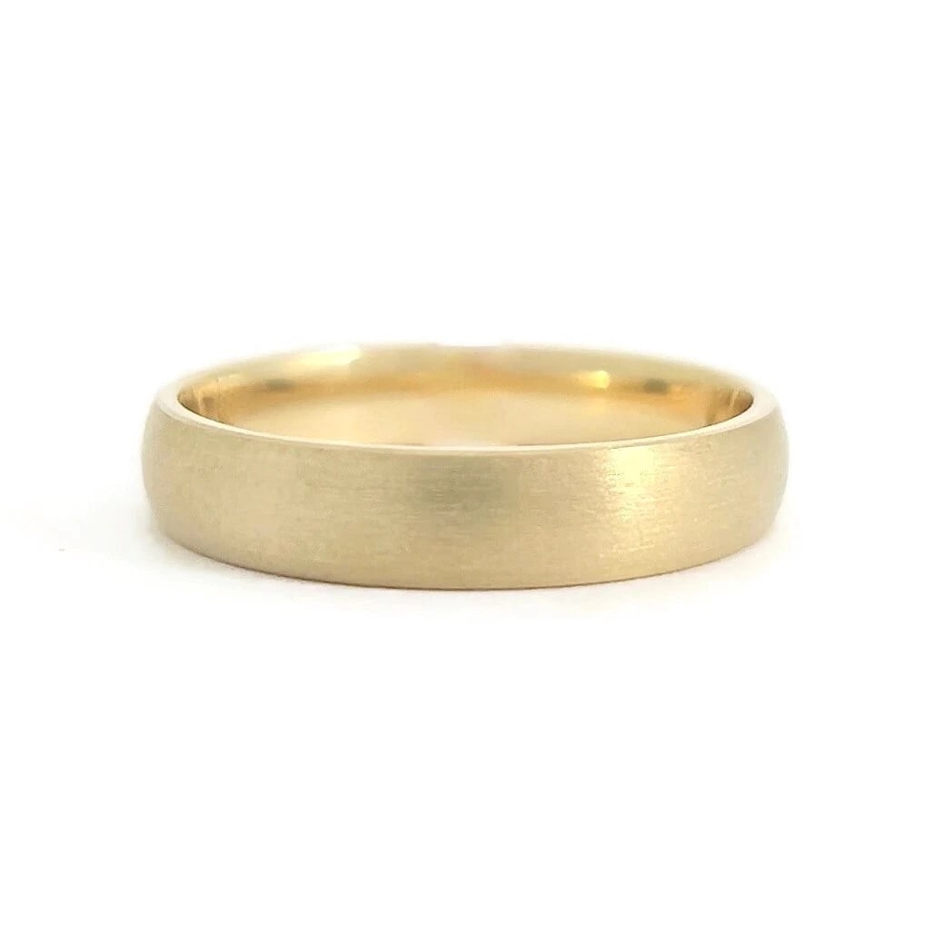 Men's Satin Comfort Fit Wedding Band Ring 14K Yellow Gold, Size 10.5, 4.5 mm (1 of 5)