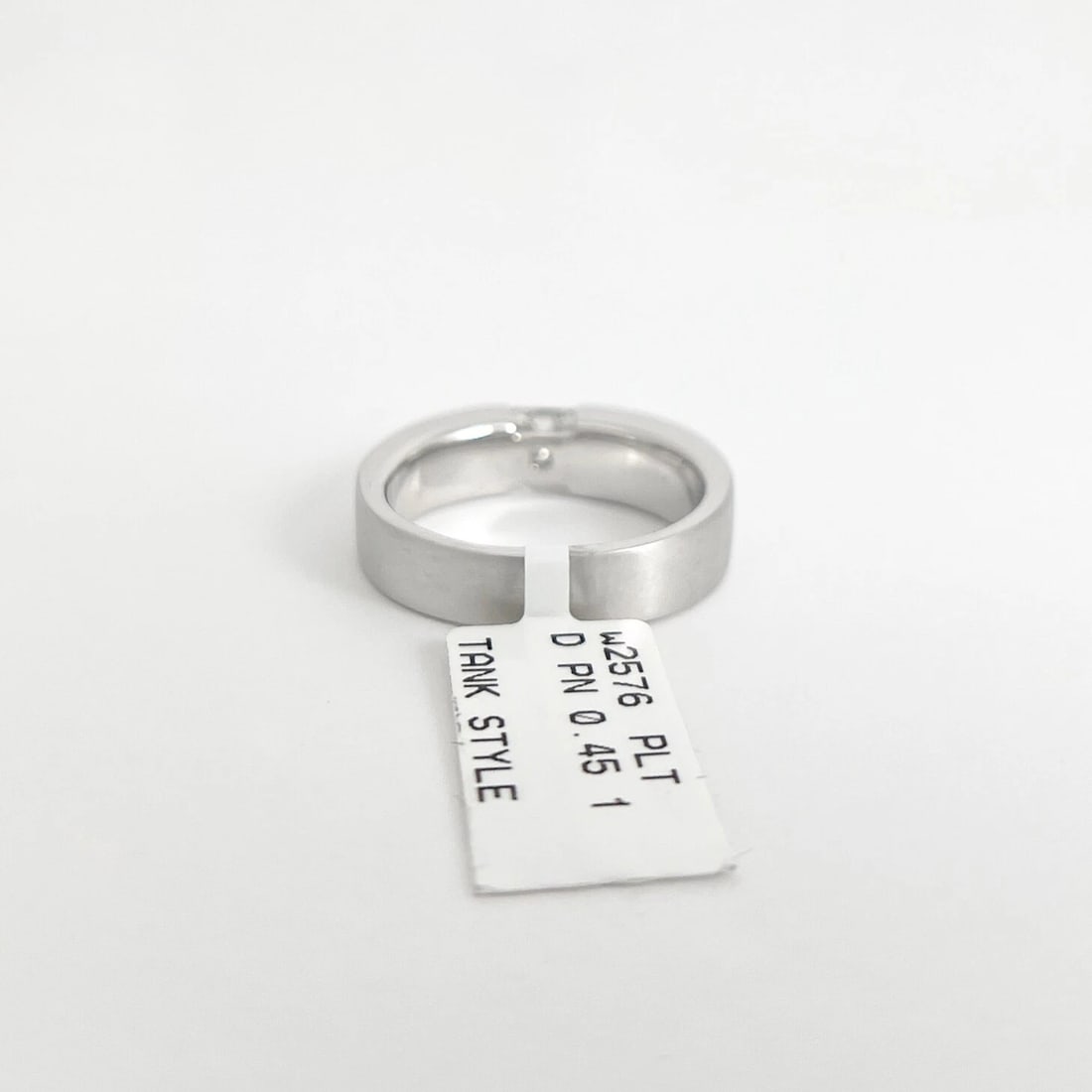Men's Princess Cut Diamond Solitaire Satin Wedding Band Ring Platinum, .45 CTW - 7