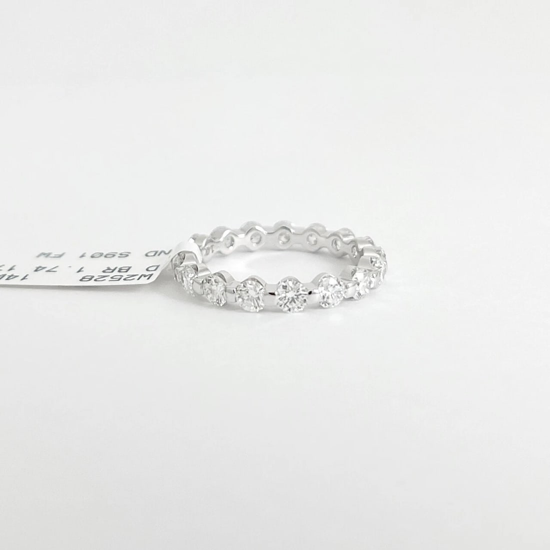 Round Diamond Eternity Ring Wedding Band 14K White Gold, 1.74 CTW, Size 6 - 6