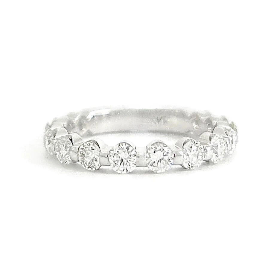 Round Diamond Single Prong Bead Set Wedding Band Ring 14K White Gold, 1.04 CTW: Title: Round Diamond Single Prong Bead Set Wedding Band Ring 14K White Gold, 1.04 CTW Description: Round Diamond Single Prong Bead Set Wedding Band Ring 14K White Gold, 1.04 CTW This is a lovely ring 