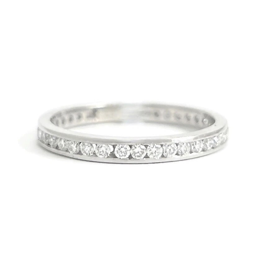 Round Diamond Channel-Set Eternity Ring Wedding Band Platinum, .55 CTW: Title: Round Diamond Channel-Set Eternity Ring Wedding Band Platinum, .55 CTW Description: Round Diamond Channel-Set Eternity Ring Wedding Band Platinum, .55 CTW This is a lovely ring that can be
