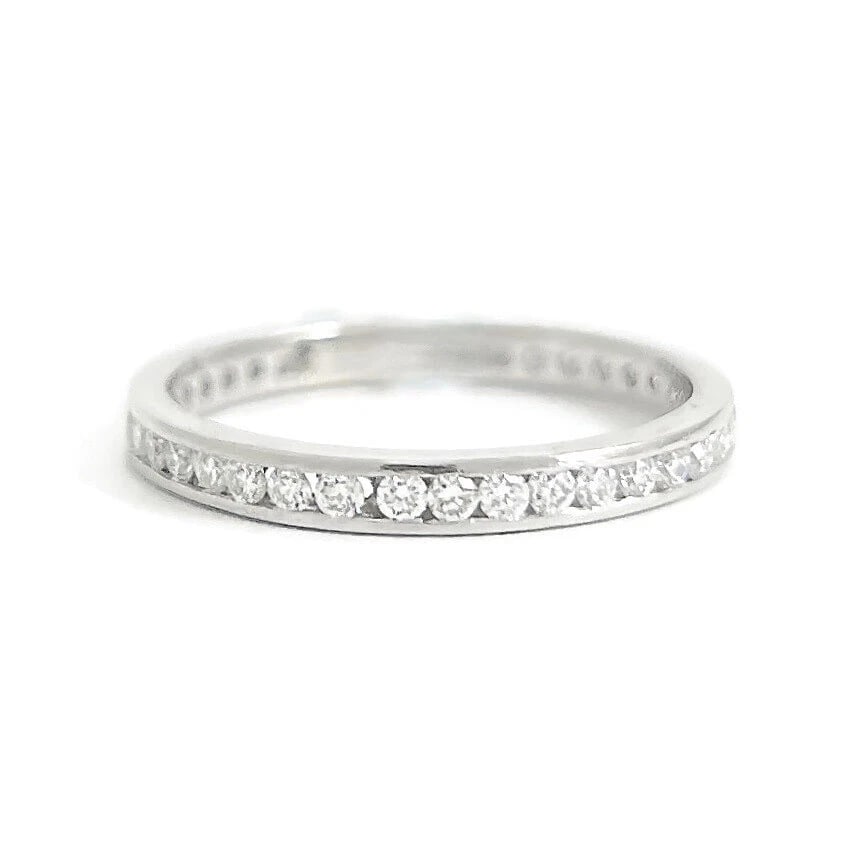 Round Diamond Channel-Set Eternity Ring Wedding Band Platinum, .52 CTW: Title: Round Diamond Channel-Set Eternity Ring Wedding Band Platinum, .52 CTW Description: Round Diamond Channel-Set Eternity Ring Wedding Band Platinum, .52 CTW This is a lovely ring that can be