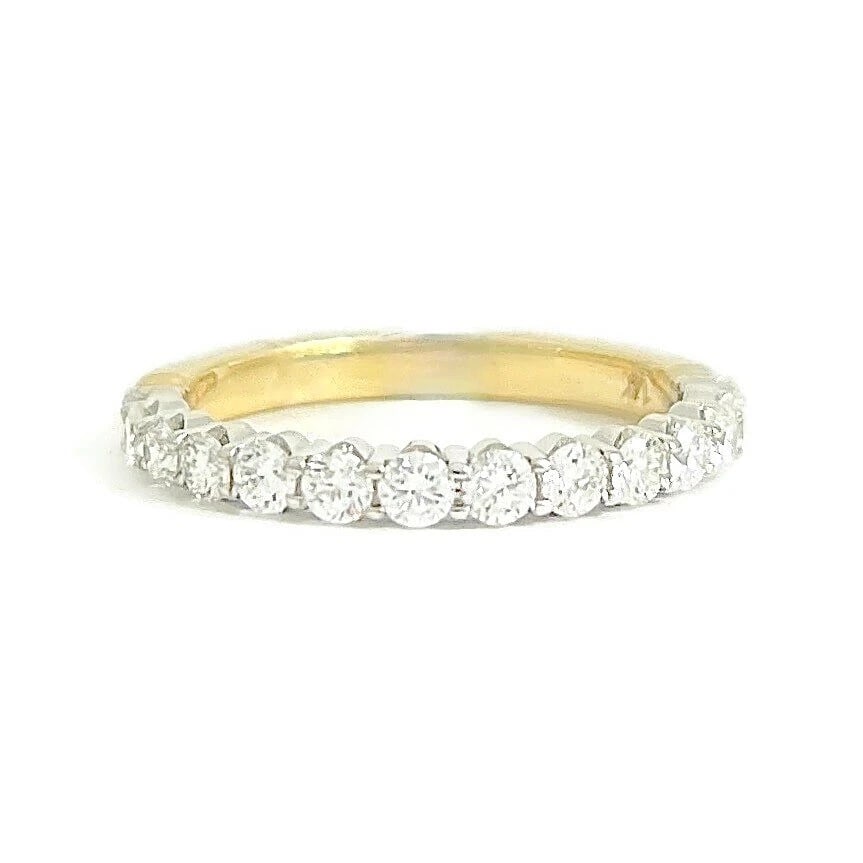 Two-Tone Round Diamond Wedding Band Anniversary Ring 14K Yellow Gold .65 CTW: Title: Two-Tone Round Diamond Wedding Band Anniversary Ring 14K Yellow Gold .65 CTW Description: Two-Tone Round Diamond Wedding Band Anniversary Ring 14K Yellow Gold .65 CTW This is a lovely ring that