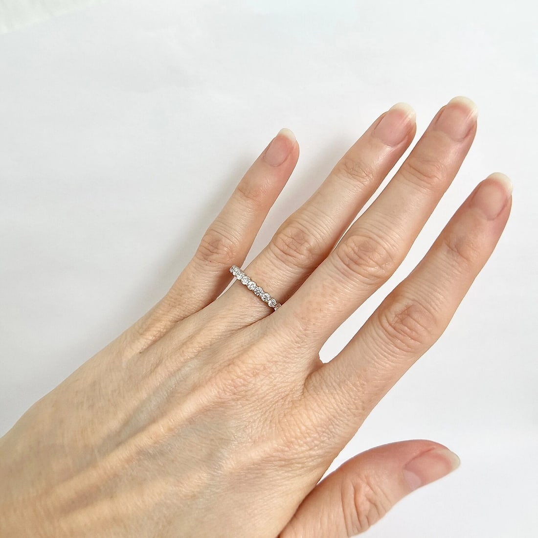 Two-Tone Round Diamond Wedding Band Anniversary Ring 14K Yellow Gold .65 CTW - 4